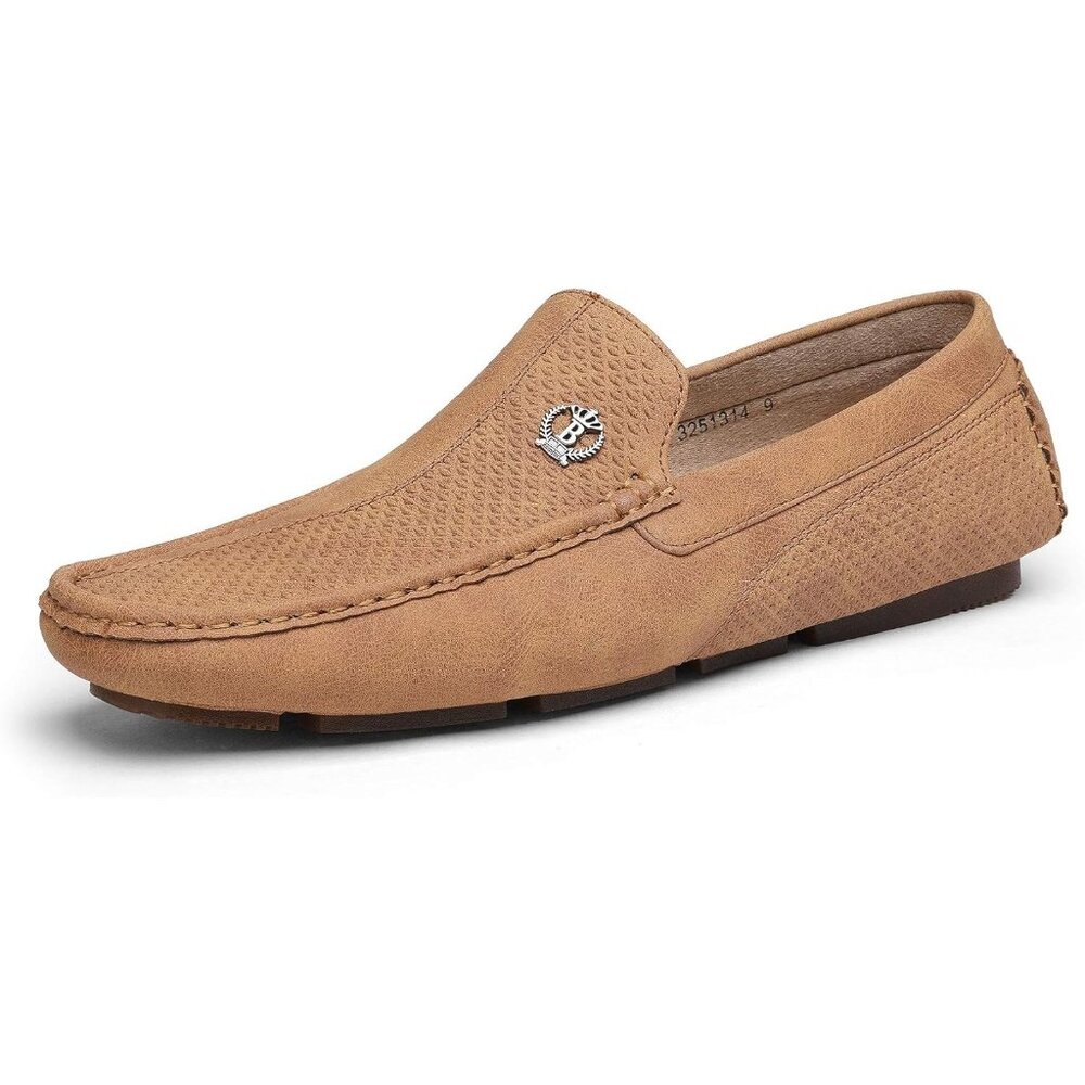 〽️Men's Tan Bruno Marc  Penny Moccasins Comfortable Casual Dress Loafers